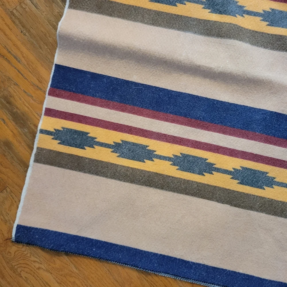 Vtg Owen Southwestern One-Sided King Blanket